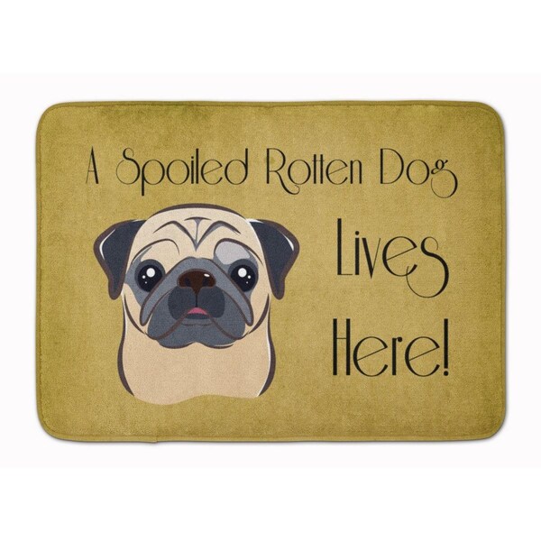 Carolines Treasures Fawn Pug Spoiled Dog Lives Here Machine Washable Memory Foam Mat BB1510RUG - main